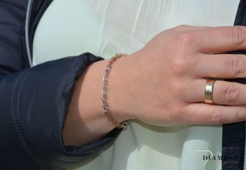 Bransoleta srebrna z różowym pozł. kółeczka Dall'Acqua B RM BR16315 024 (3).JPG